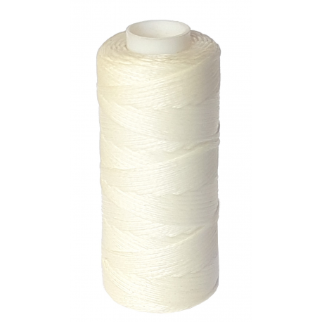 Bobine de Nylon Tressé Ciré Blanc 50 mètres