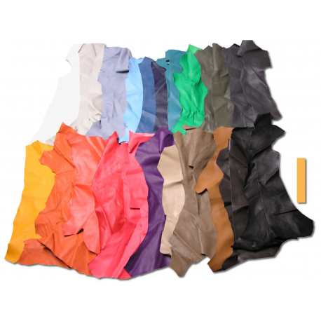 Lot 5 kg Chutes de Cuir Peau de Chèvre 20 coloris