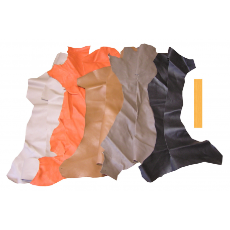 Lot 1 kg Chutes de Cuir Peau de Chèvre coloris d'automne