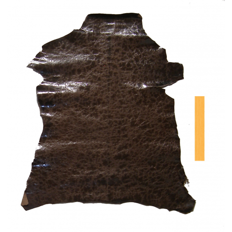 Peau de chèvre Marron Chocolat Marbré Vintage