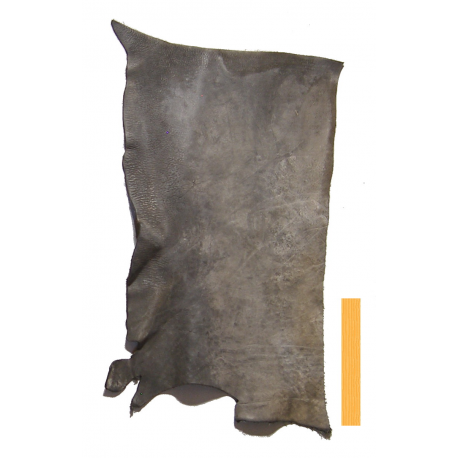 Collet de Vachette Noir Blanchi Vintage Tannage Végétal