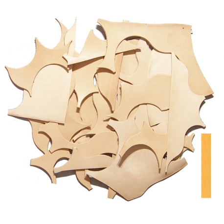 2 kg de Chutes de Vachette Tannage Végétal Epaisseur 5mm