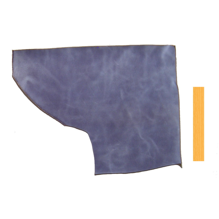 Collet de Vachette Tannage Végétal Bleu Marbré ep. 2,6mm