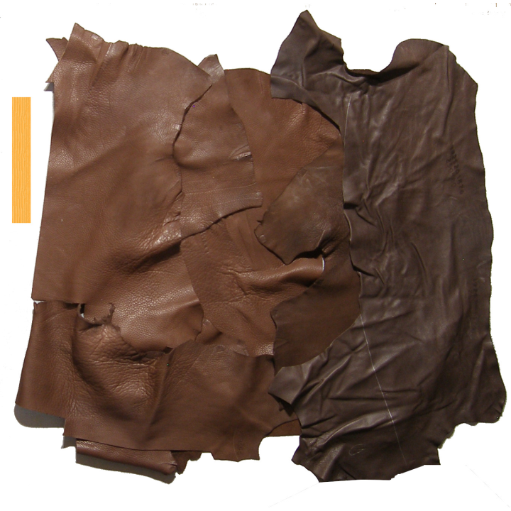 2 kg Grandes Chutes de Cuir Peau de Taurillon Marron