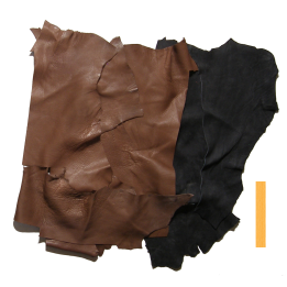 2 kg Grandes Chutes de Cuir Peau de Taurillon Marron et Noir