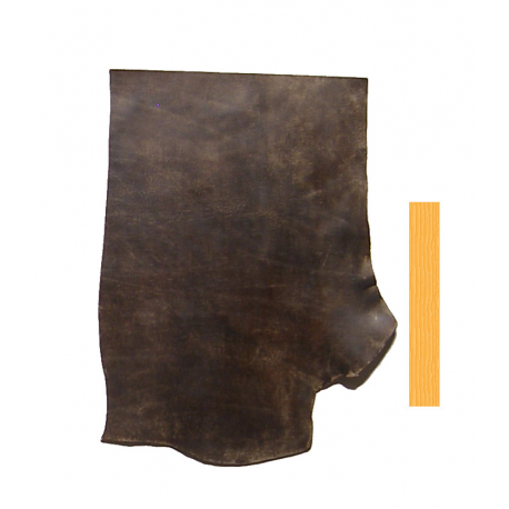 Peau de Vachette Tannage Végétal Marron Vieilli