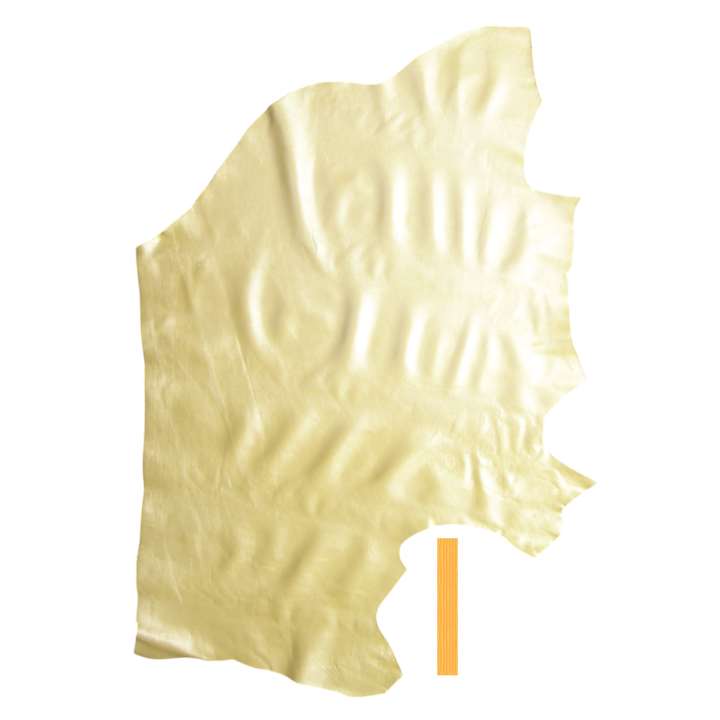 Peau Cuir Vachette Jaune/Vert Nacré