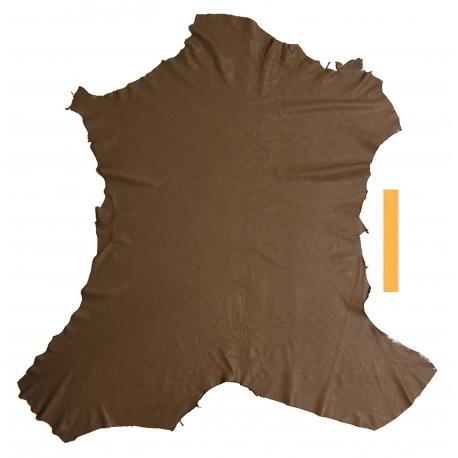 Peau Entière Cuir de Cerf Marron Taupe Grainé Satiné