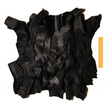 Lot 5 kg Chutes de Cuir Peau de Chèvre Noir