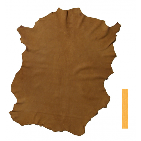 Peau Entière Cuir d'Agneau Marron Nubuck Bubble