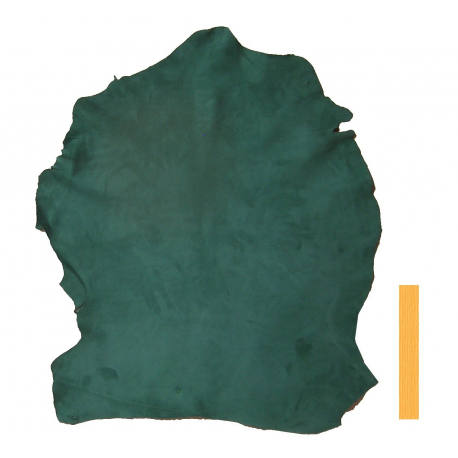 Peau Entière Cuir de Mouton  Velours Vert Pin