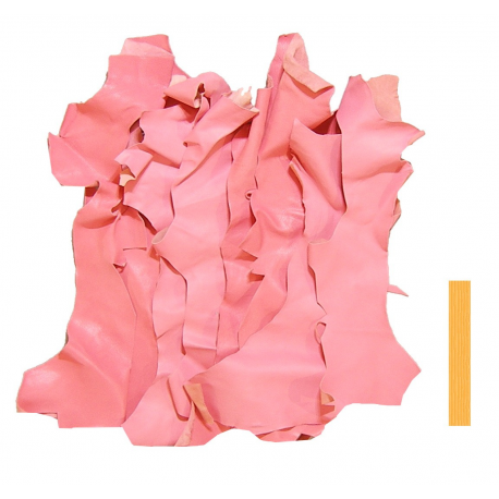 Lot 1 kg Chutes de Cuir Peau de Chèvre Rose