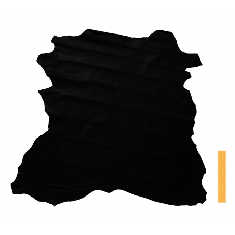 Peau Entière Cuir d'Agneau Noir Mat